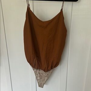 Brown and Tan Women's Intimate Bodysuit